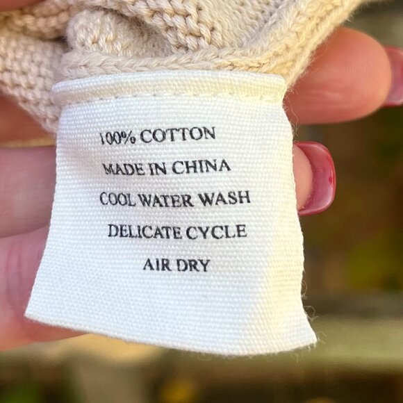 Bohème Goods Rolled Hem Knit Sweater Cream Neutral Size L Minimalist Cozy - Picture 4 of 5